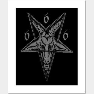 satanic goat skull Posters and Art